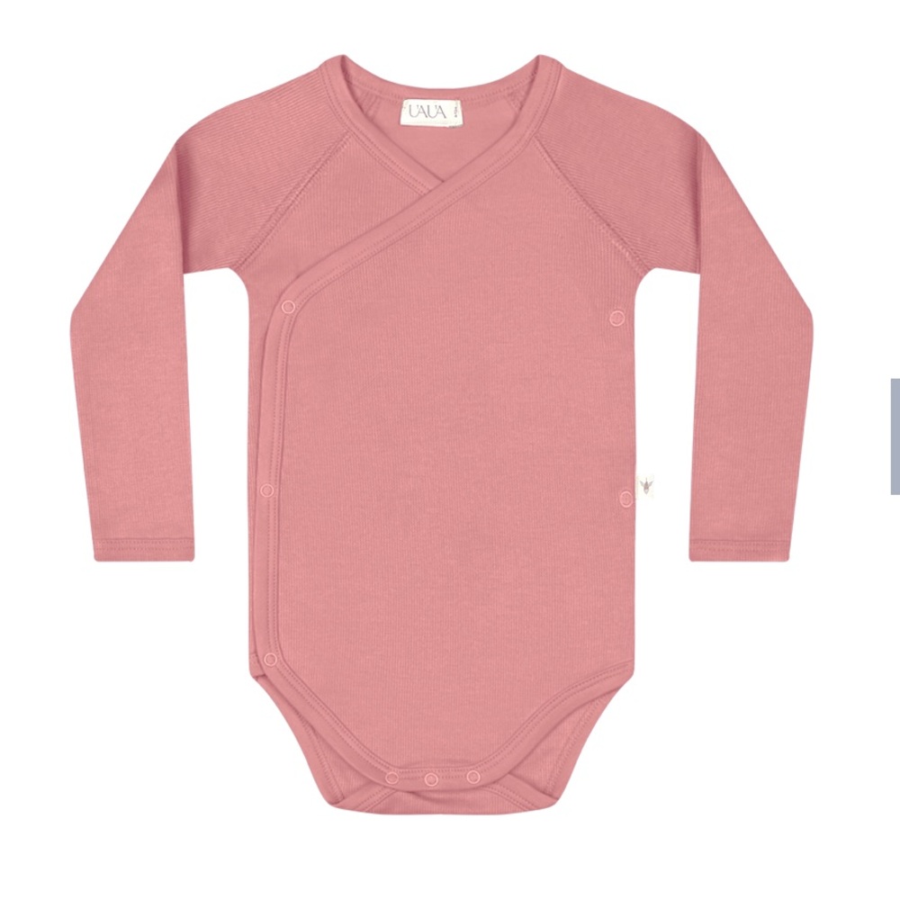 UAUA organic cotton KIMONO ONESIE LONG SLEEVES – ROSAS  12-18 months